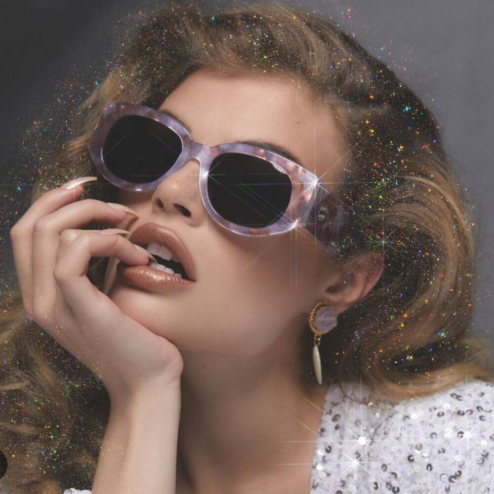 LINDA FARROW Sara Shakeel Debbie D Frame Marbled Acetate Sunglasses
